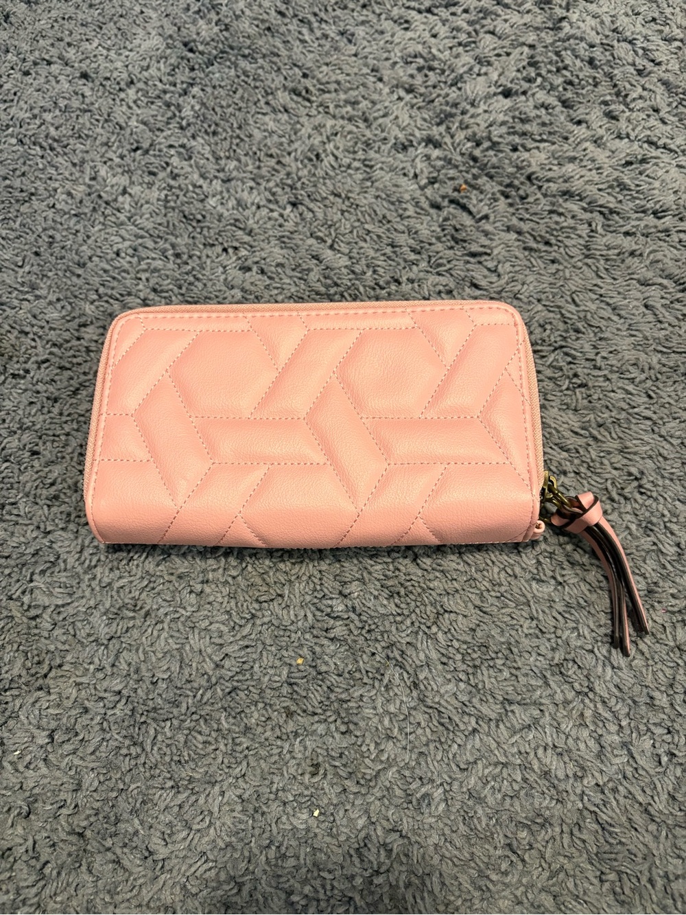 NWOT double zippered pink wallet - 1 side for cash/coins and 1 slot side